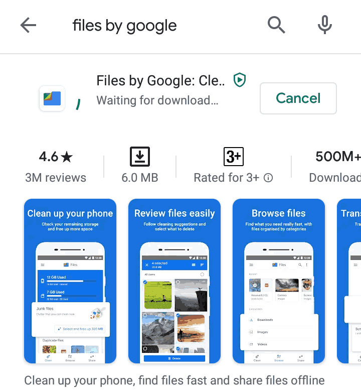 تحميل تطبيق Files by google من خلال رابطه على متجر بلاي ستور