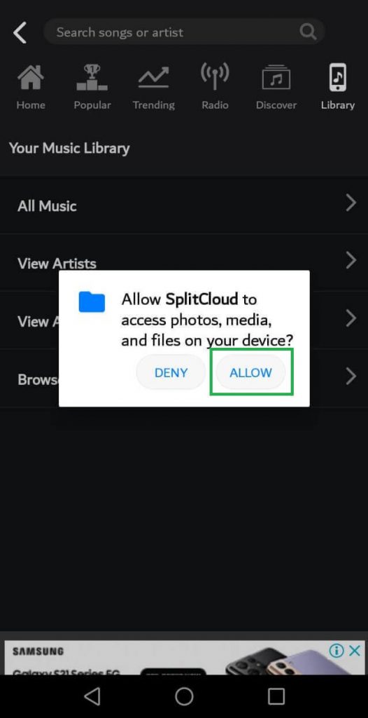 البحث عن المقاطع لصوتية في هاتفك عبر  تطبيق Split Cloud
