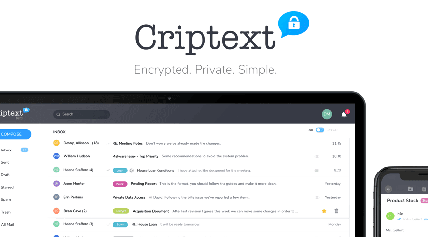 خدمة  Criptext