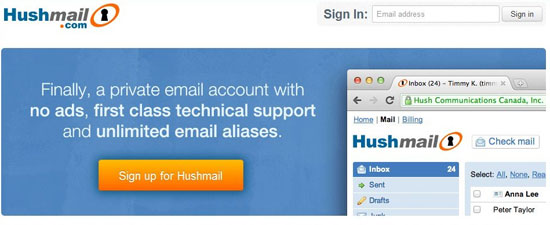 خدمة HushMail 